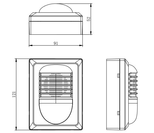 海灣GST-HX-320B火災聲光警報器外形示意圖